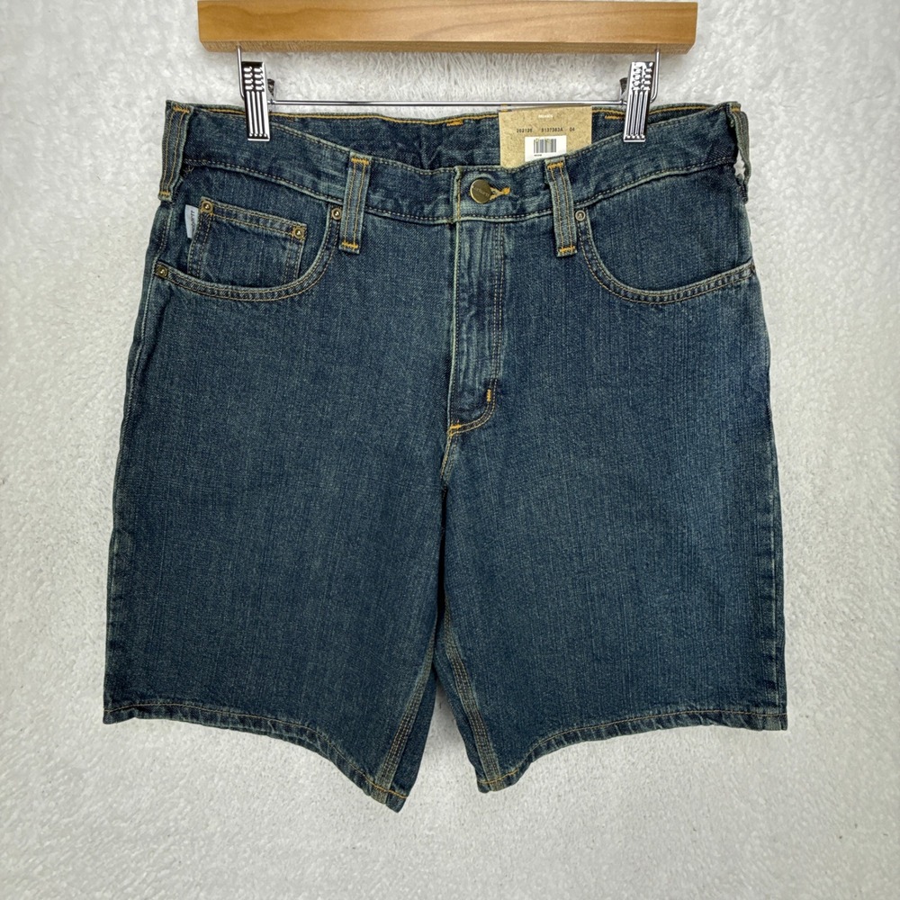 Carhartt Relaxed Fit Tipton Five Pocket Denim Jean Short 33 Classic Wash NWT NOS - Picture 2 of 10